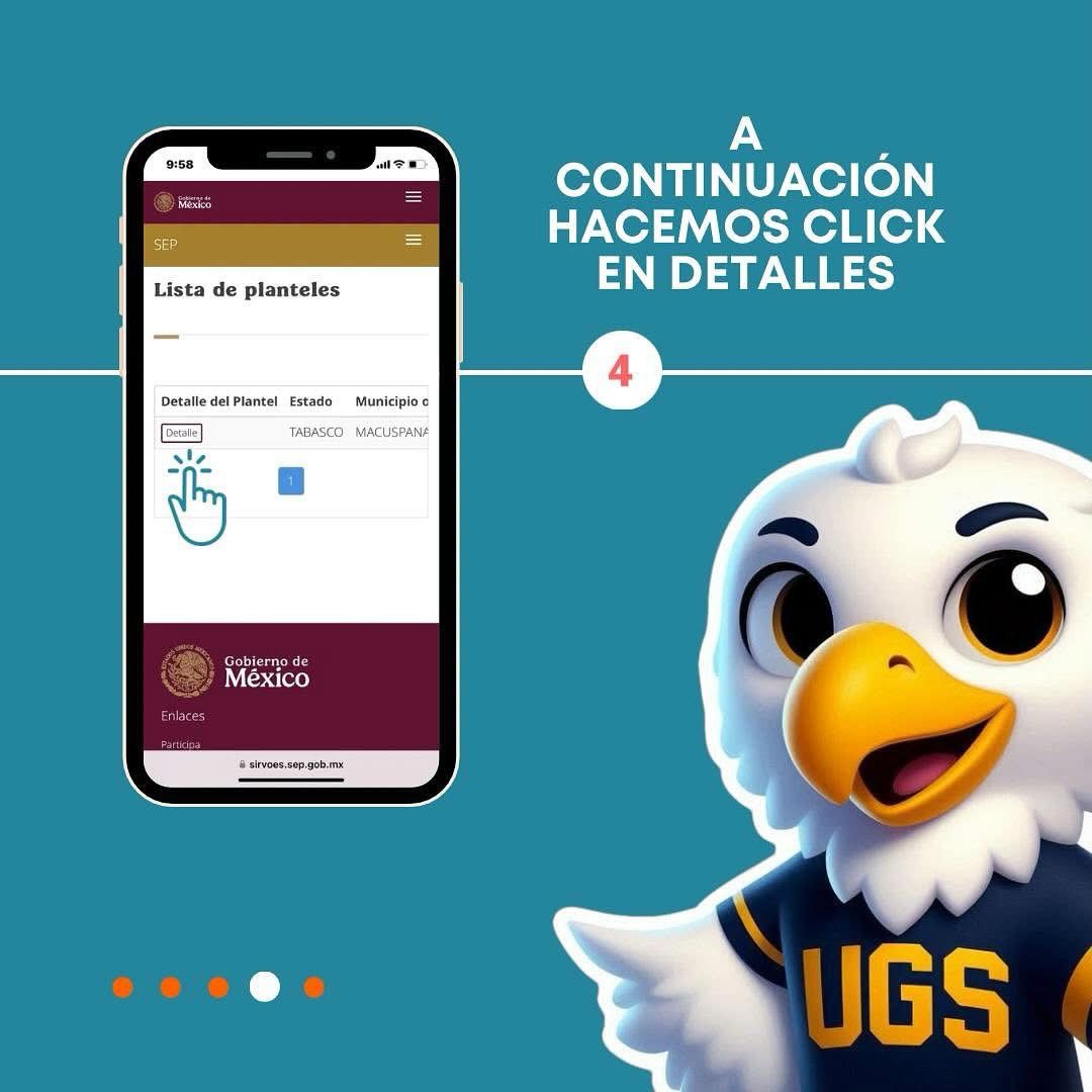Paso 5 del tutorial para comprobar la validez de los RVOE de la UGS