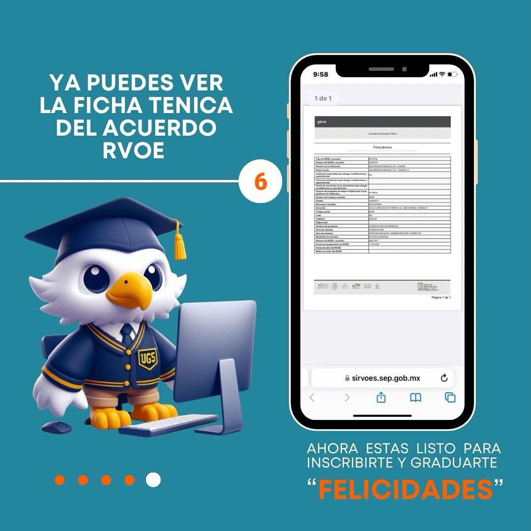 Paso 7 del tutorial para comprobar la validez de los RVOE de la UGS